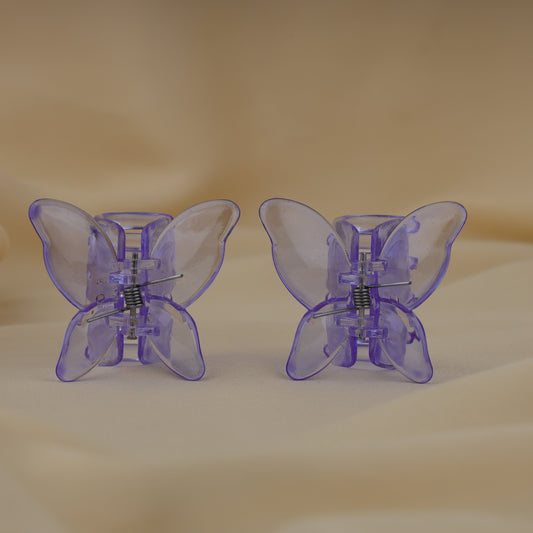 Deep Purple Butterfly Clips (Pack of 2)