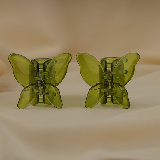 Green Butterfly Clips (Pack of 2)