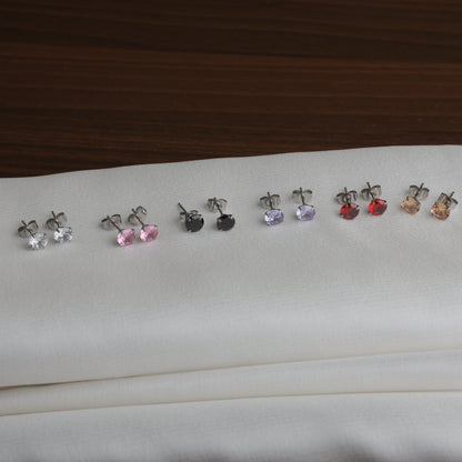 Silver Studs - Orange 5mm