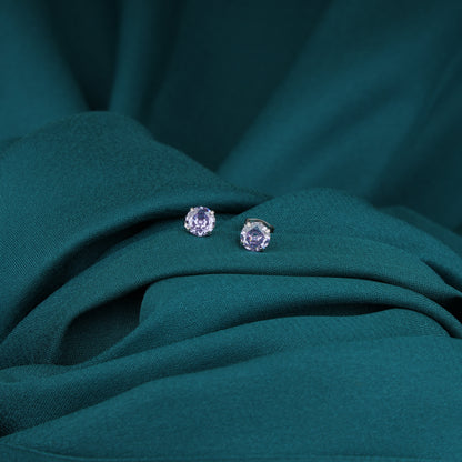 Silver Studs - White 4mm