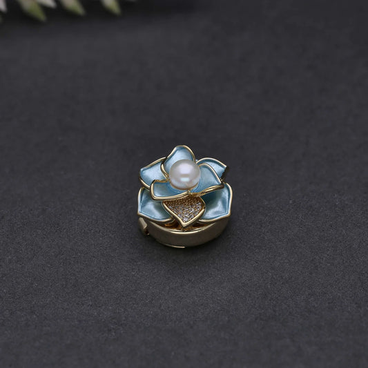 Shirt Stud Blue Flower